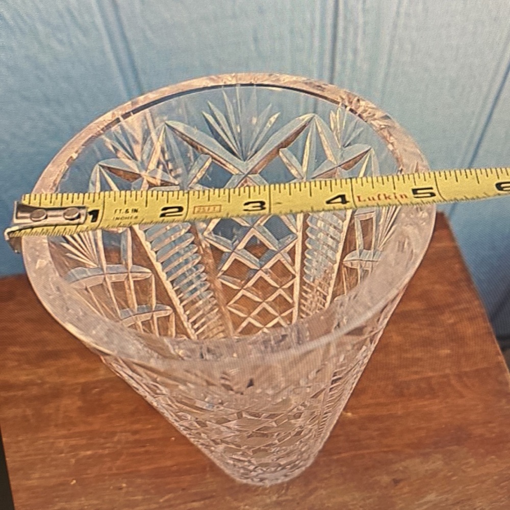 Vintage Waterford Crystal Clare cut Pineapple and Diamond Skyshell Vase 10” tall - Picture 8 of 8